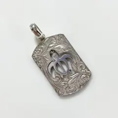 ハワイアンジュエリー SILVER ウミガメ ホヌ プレート ネックレス トップ