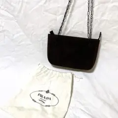 PRADA スエード チェーンバッグ ブラウン ベロア プラダ ショルダー 茶
