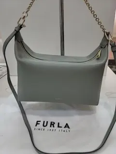 FURLA シエナ ホーボー 2way ショルダーバッグ グレージュ シボ革