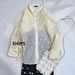 SHIPS シップス コットンナイロン シアーシャツ オフホワイト 36のサムネイル