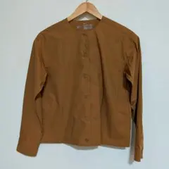 無印良品 MUJI ブラウン 長袖シャツ XS-S