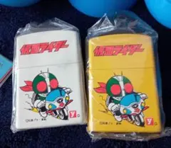 仮面ライダー ZIPPO風ライター イエロー＆ホワイト　未使用　美品