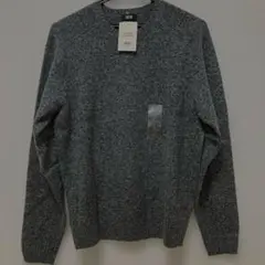 UNIQLO プレミアムラムウール ニット M グレー　タグ付き未使用品