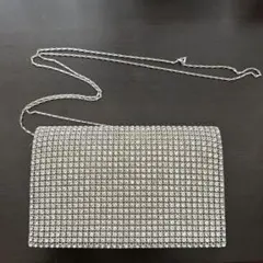 シルバー ラインストーンバッグ小鏡付き
