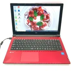 綺麗レッド❣️快速SSD Office カメラ付 Wi-Fi 薄型ノートパソコン