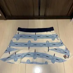 FILA フィラ ラケット柄 テニススコート Ｌサイズ ホワイト/ブルー