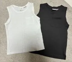 ZARA キッズシンプルノースリーブ タンクトップ 2枚セット　100cmのサムネイル