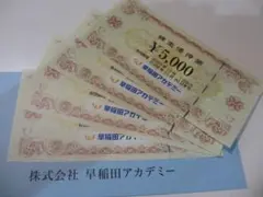 早稲田アカデミー　株主優待券　20,000円分　//　株主優待　20000円　塾