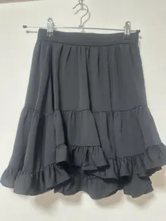 rienda フリルブラック ミニスカート