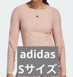 adidas プリントクラッシュ ヨガ 長袖シャツ ロンT ヨガウェア S