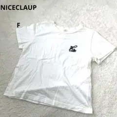 ナイスクラップ Tシャツ　半袖カットソー　白　ロゴ刺繍　半袖シャツ　S-M相当