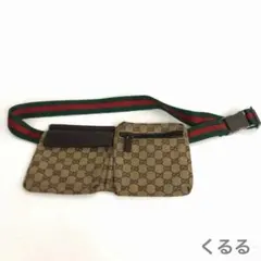 GUCCI グッチ GGキャンバス シェリーライン ウエストバッグ レディース