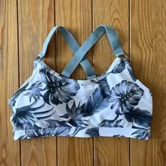 【極美品】ロキシー スポーツブラ リーフ柄 白 スポブラ ヨガウェア M クロスのサムネイル