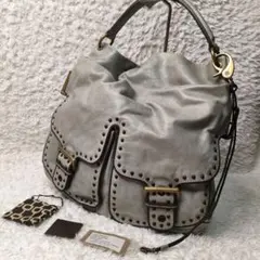 ロイドメッシュ 本革 レザー ワンショルダー バッグ スタッズ y2k