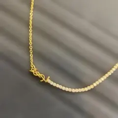 Saint Laurent YSL ロゴ ラインストーン ネックレスのサムネイル