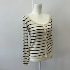 [a1112]ZARA カーディガン ボーダー M 羽織