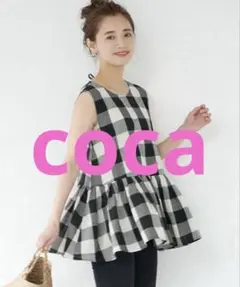 ♡美品♡coca コカ　ブロックチェックノースリーブチュニックのサムネイル