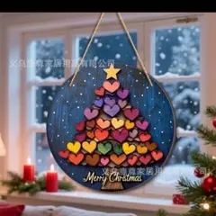 大幅値下げ！木製 クリスマスリース 壁掛けデコレーション 直径20cm