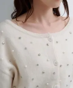 カスタネ　ビジューカーディガン