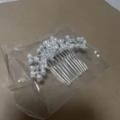 【髪飾り】　パール・ダイヤ　幅8センチ