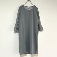 n1019【レースレディース】新品 レース切替 Aラインワンピース ドレス
