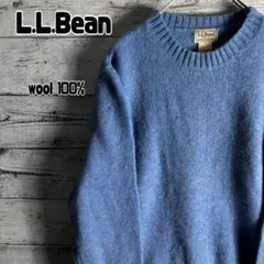 エルエルビーン　ニット　シェットランドウール　くすみブルー メンズM