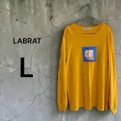 即日発送！ LABRAT 長袖カットソー Lサイズ イエロー プリントTシャツのサムネイル