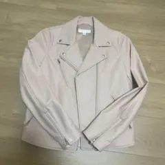 ピンク ライダースジャケット