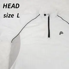 HEAD ヘッド ハーフジップ ゴルフシャツ 半袖 ホワイト Lサイズのサムネイル