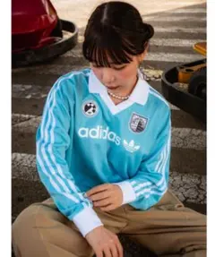 【超美品】アディダス W SOCCER LS ロングスリーブ　ブルー