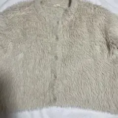 【値下げ】GU フェザーヤーンクロップドカーディガンサイズXL