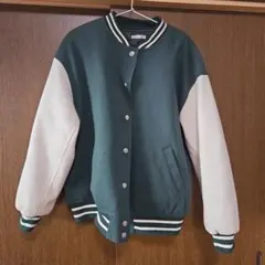 スタジャン M ダークグリーン ホワイト