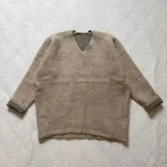 美品✨ELENDEEK ラクーンニット ベージュ×カーキ