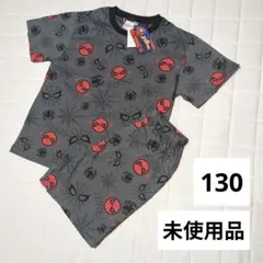 【130cm】スパイダーマン 半袖 パジャマ 上下 ルームウェア 寝巻き 総柄