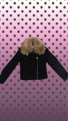Y2k黒ファー付きジャケット