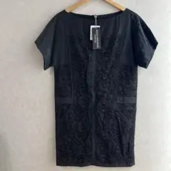 BODY DRESSING Deluxe レース切替 チュニックワンピース 黒のサムネイル