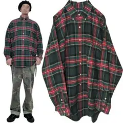 ポロラルフローレン 90s 希少 犬刺繍 チェック ボタンダウン シャツ XL