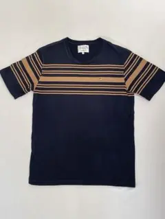 Arnold Palmer シャツ ネイビー/ベージュ ストライプ Tシャツ