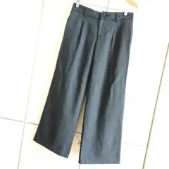 ユニクロ ウール100% ワイドパンツ グレー ● 灰 UNIQLO 美品