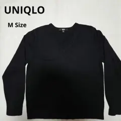 【UNIQLO】 ブラック Vネックセーター M　綿100