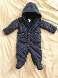 ネイビー キルティング アウター フード付き