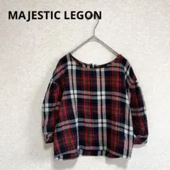 Majestic Legon 格紋襯衫 七分袖 短版 紅色 F