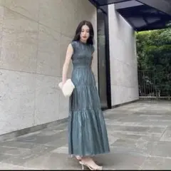 L’aubeblanc L’Or Shirring Gather Dress