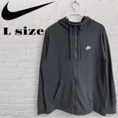 古着 Nike ブラック フルジップ パーカー Lサイズ フレンチテリー
