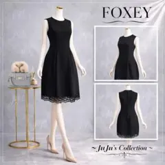 新品同様 ★定価16万★FOXEY/フォクシーウールシルクドレス38