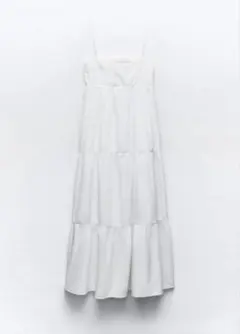 ZARA ポプリンティアードワンピース　M 新品未使用