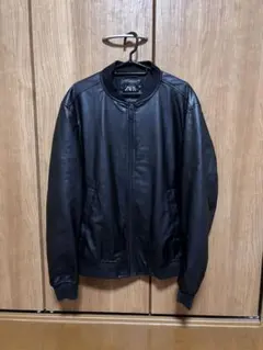 [美品　冬にピッタリ！] ZARA ブラック レザージャケット Lサイズ
