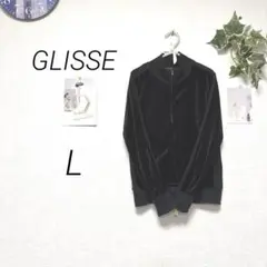 9109 GLISSE ベロアジャケット ブルゾン L レーヨン混 アウター