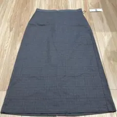 GU グレー系チェック タイトスカート XL