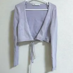 ZARA クロップド丈　カーディガン　ボレロ　紫